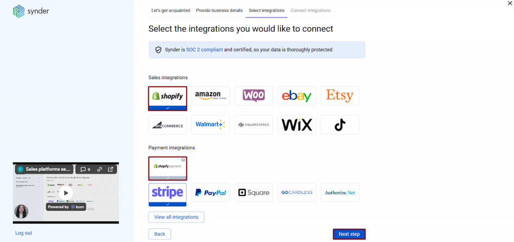 How to set up Shopify to QuickBooks sync - step 3