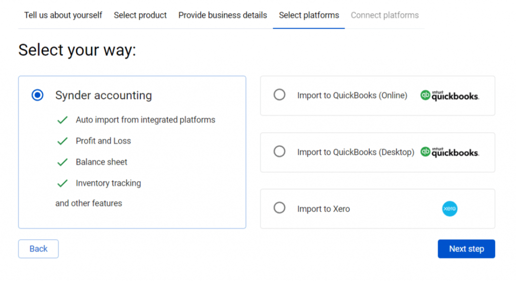 integration with accounting software Synder Sync