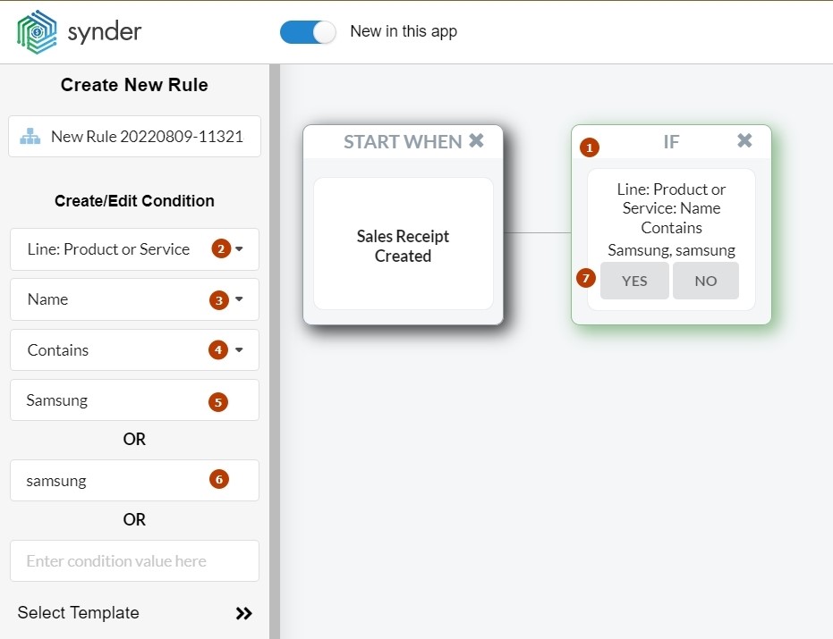 Synder Sync: Smart Rules, edit conditions