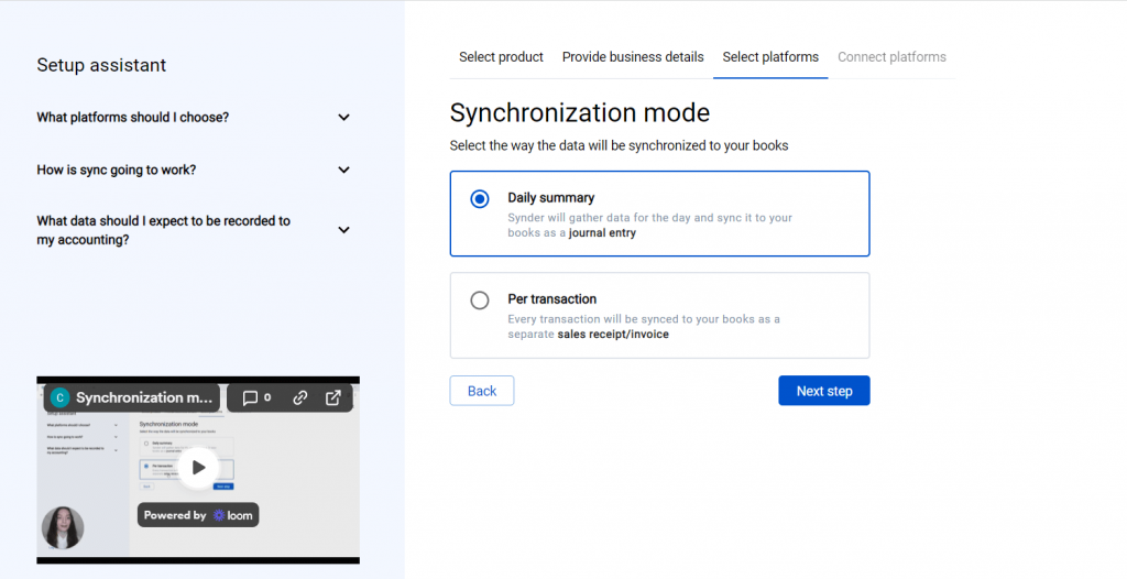 Synder: Daily Summary Sync example 5