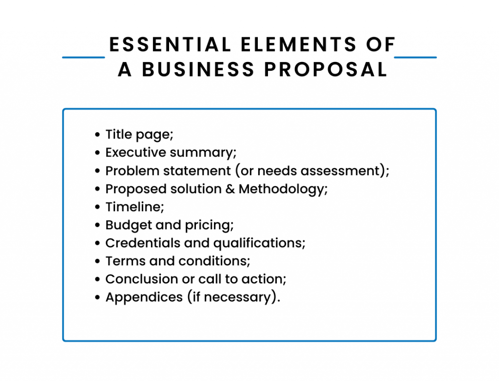 business proposal template - elements