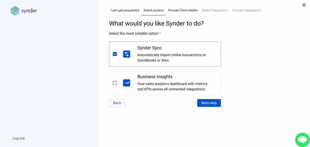 Synder onboarding (Shopify + QBO)