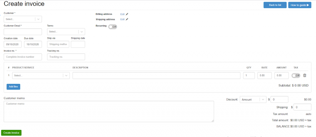 How to create invoices