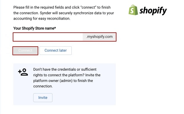 Synder onboarding: Shopify QuickBooks Online integration