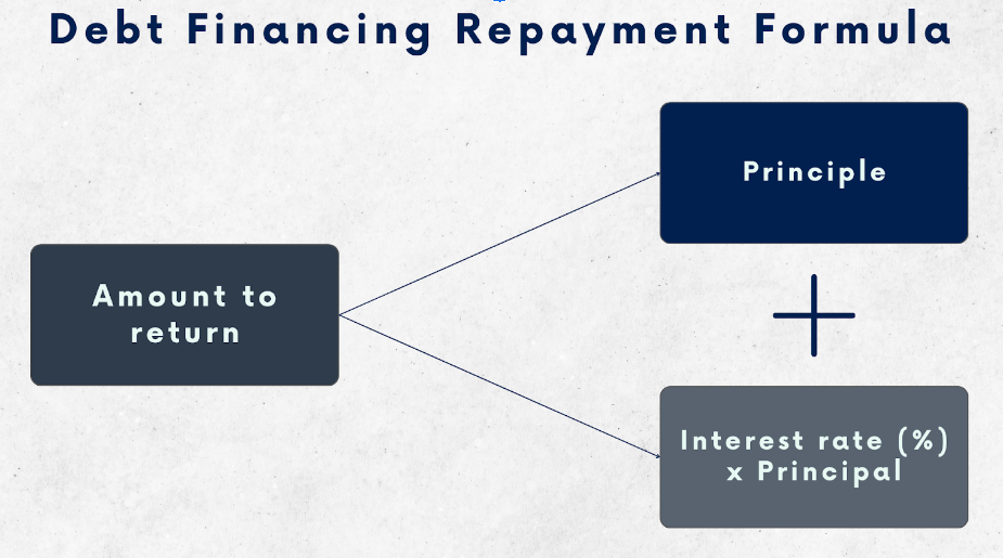 Debt financing repayment: calculation formula