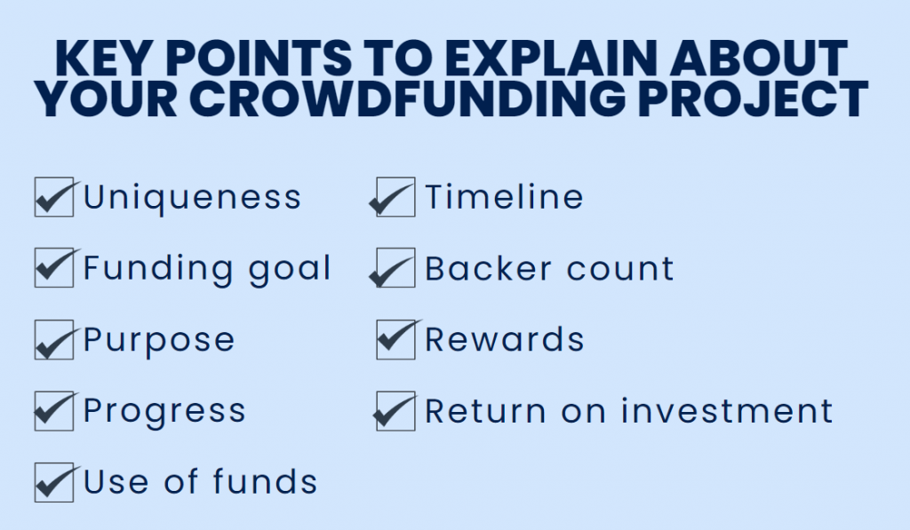 Key points to explain about your crowdfunding project