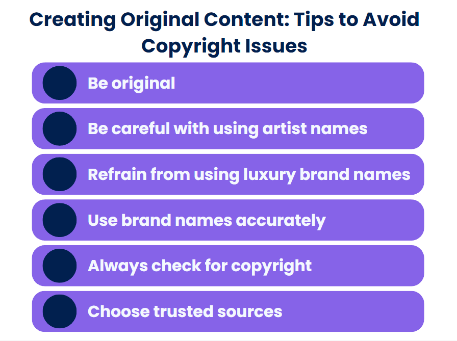Useful tips to avoid copywrite issues