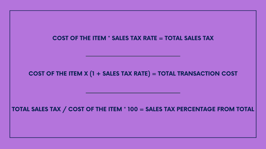 Ecommerce sales tax: sales tax calculation formulas