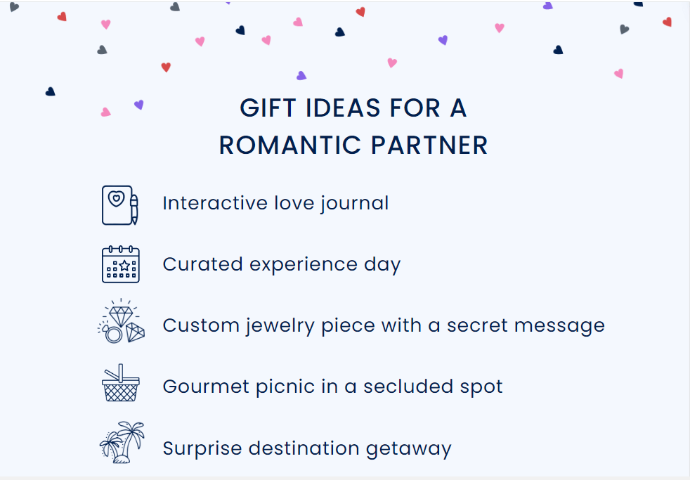 Gift ideas for a romantic partner