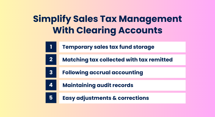 Simplify sales tax management with clearing accounts