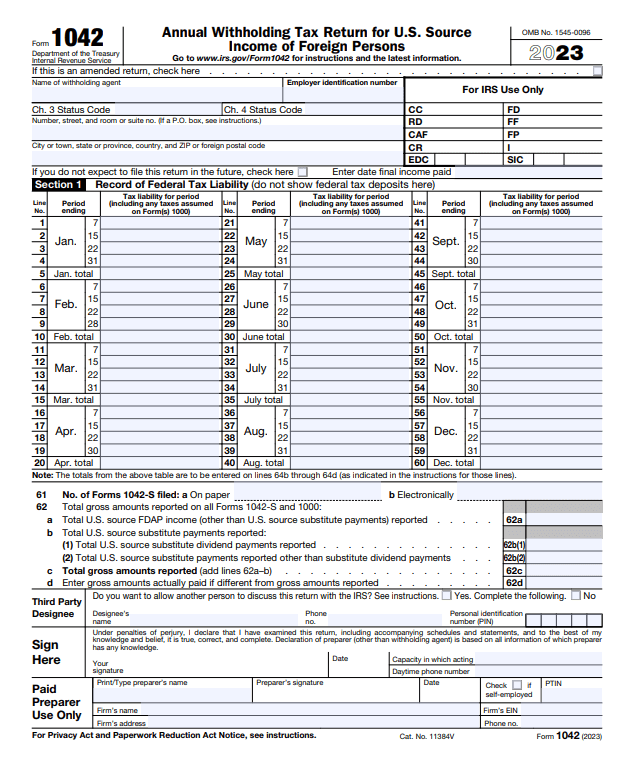 IRS Form 1042