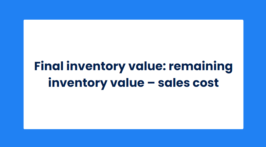 Final inventory value formula