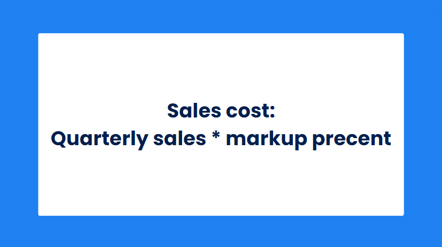 Sales cost formula