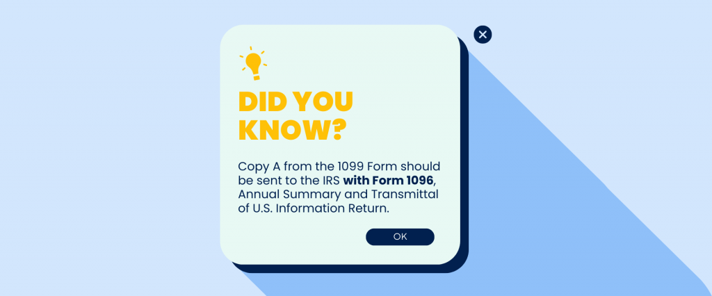 Quick note regarding 1099 Form Copy A and Form 1096