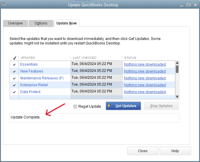 Updating QuickBooks: Step 4