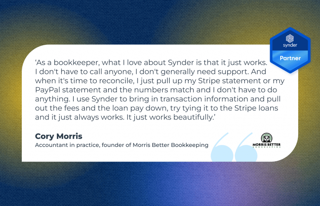 Synder review from Cory Morris, accountant in practice