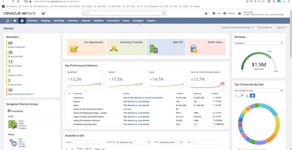 NetSuite interface