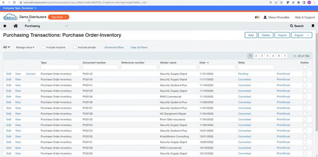 Sage Intacct interface