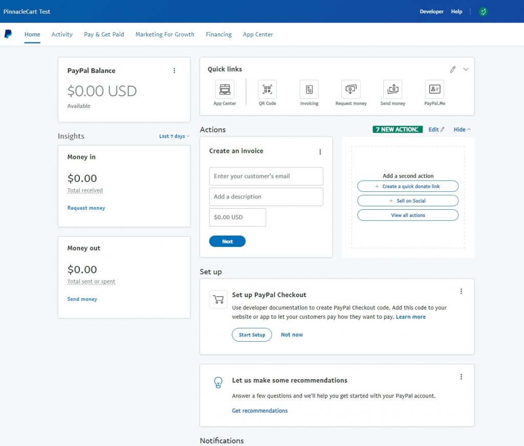 PayPal interface