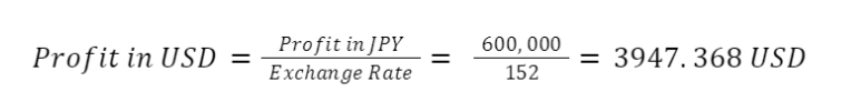 Profit in USD formula