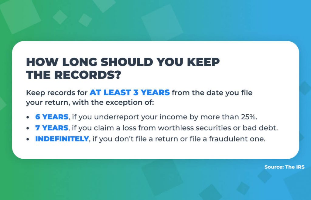 How long should you keep the records?