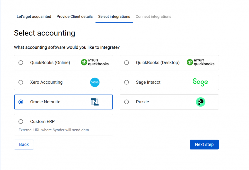 Connecting Netsuite to Synder