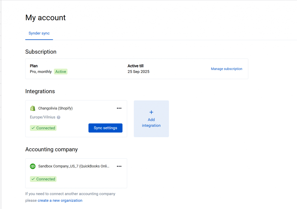 Adding your companies in Synder