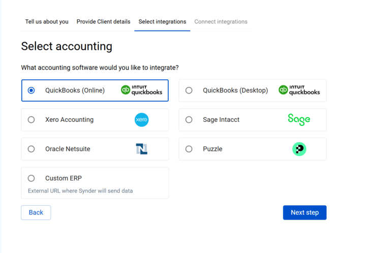 Connecting QuickBooks to Synder