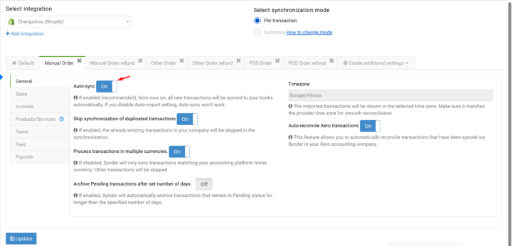 Enabling Auto-sync in Synder