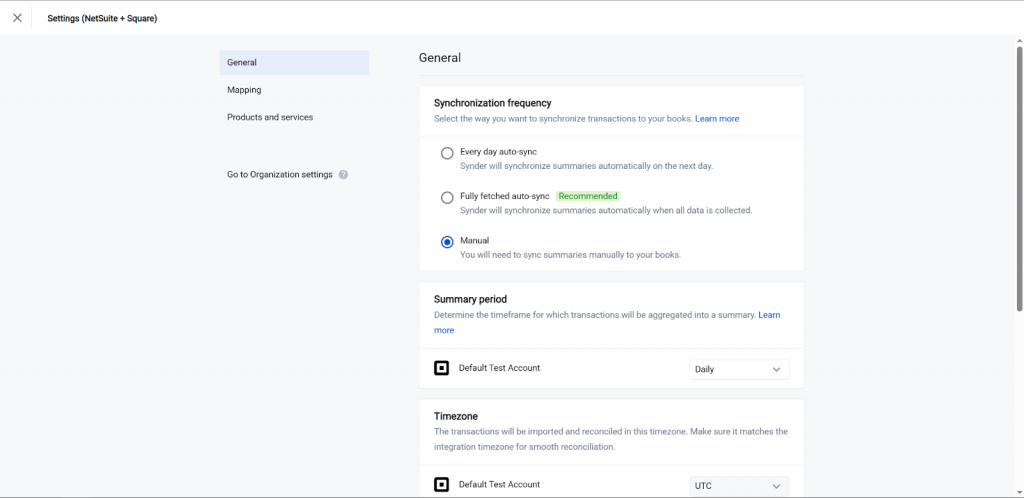 Sydner general settings