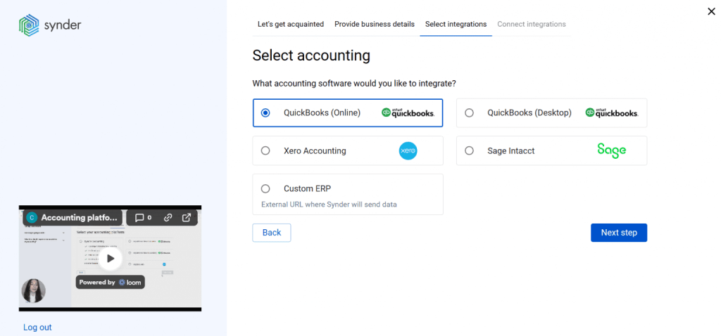 Connecting QuickBooks Online to Synder