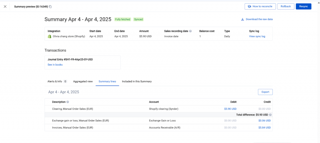 Syncing Shopify data to QuickBooks Online