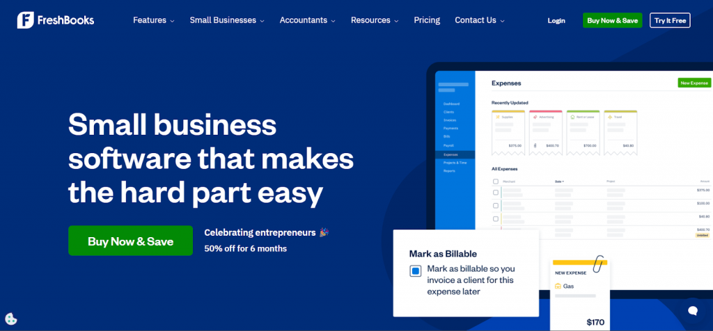 FreshBooks interface