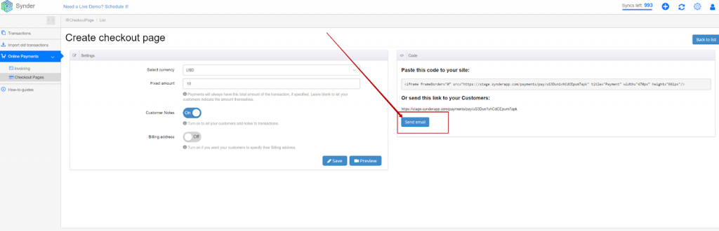 How to create payment links with Synder