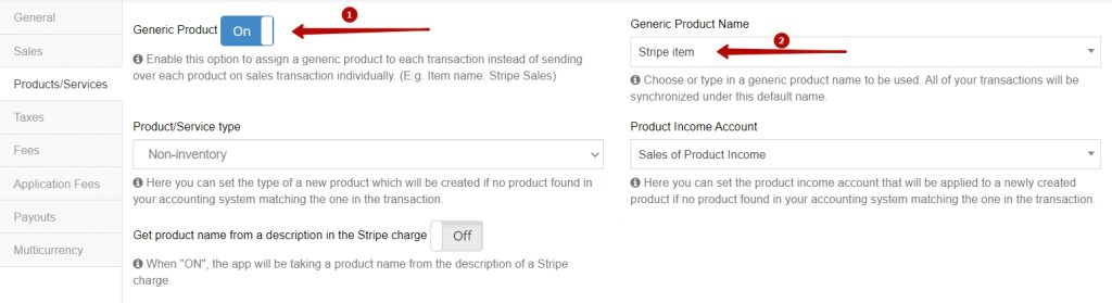 Option to set each transaction to have the same Product Name