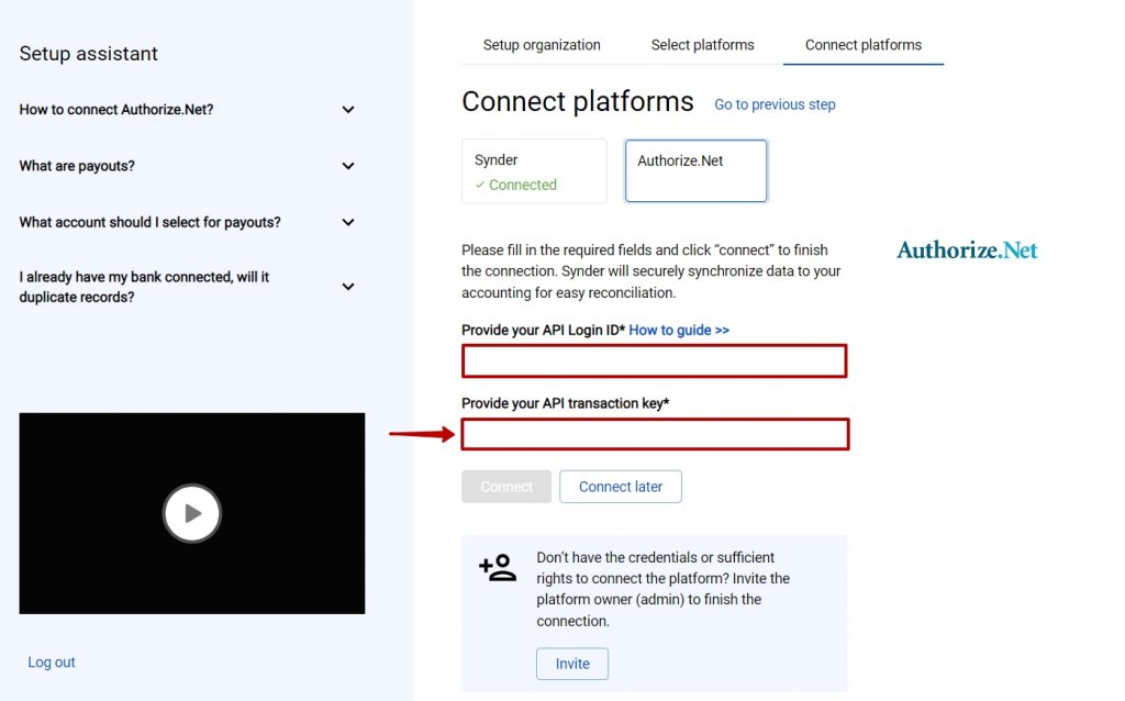 Connect Authorize.Net to Synder accounting