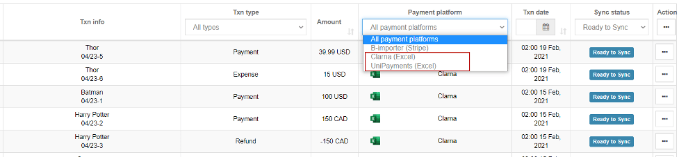 connect Excel several times if you have want to connect several desired platforms