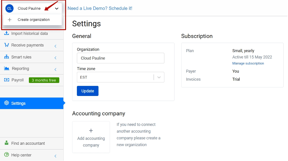 how to archive organizations in Synder: third step