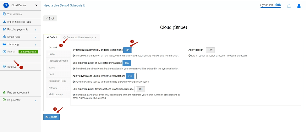 Organizations management: Navigate to Settings and click Configure for the needed processor