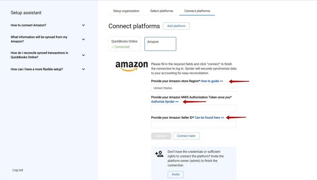 connect your Amazon and other sales platforms to Synder