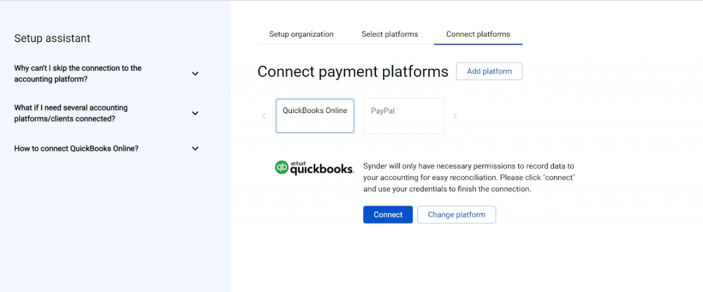 Connect your accounting platform