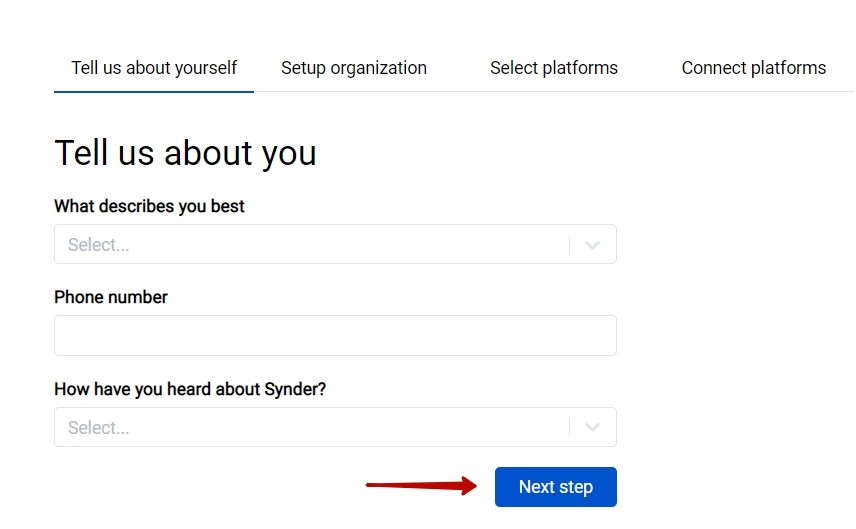 Synder accounting connect 0 Tell us about yourself