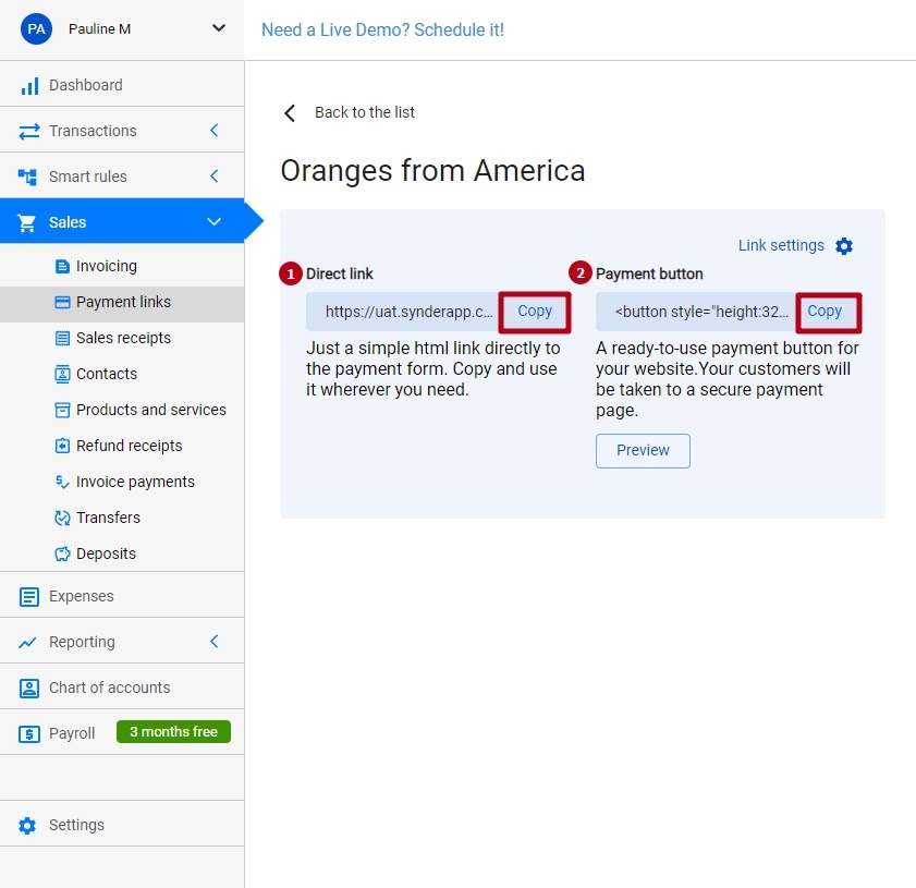 There are 2 ways the payment link can be used