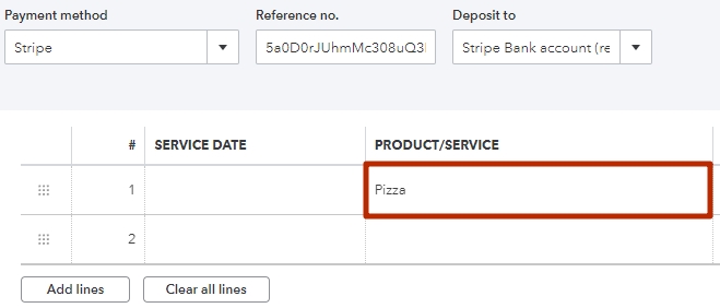 Product/Service Tab in QuickBooks