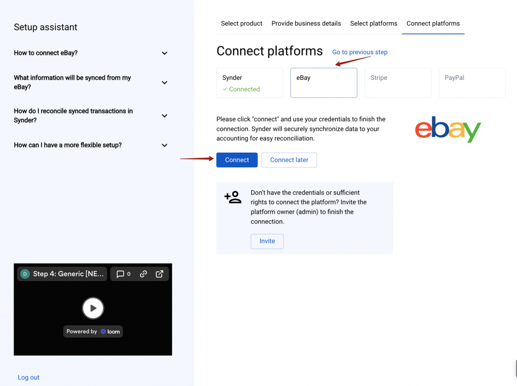 Connect  to Your Accounting Platform for Data Synchronization