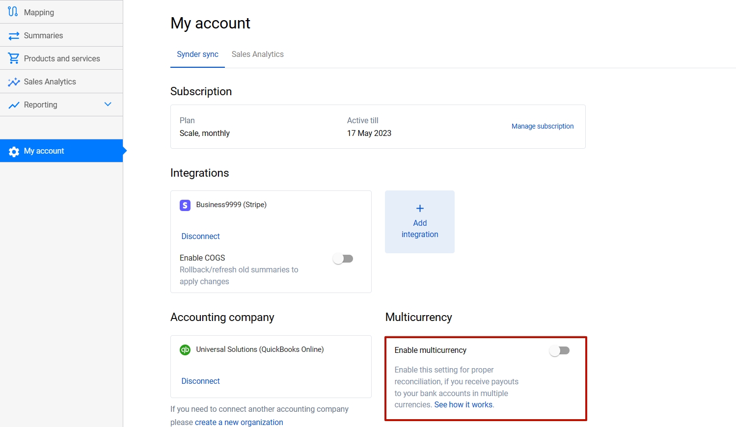 Multicurrency Sync for Daily Summary - Synder Knowledge Base