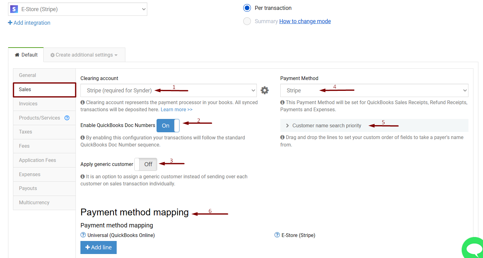 Customize Stripe Settings QuickBooks Integration Synder Customize stripe settings quickbooks integration synder