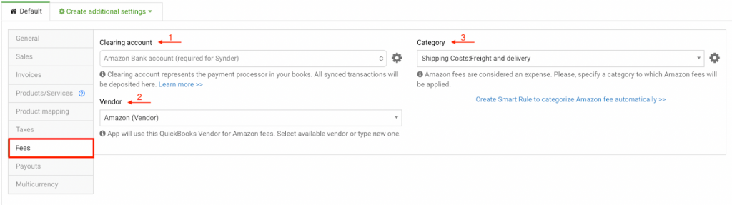 Customize your Synder settings for Amazon - Fees