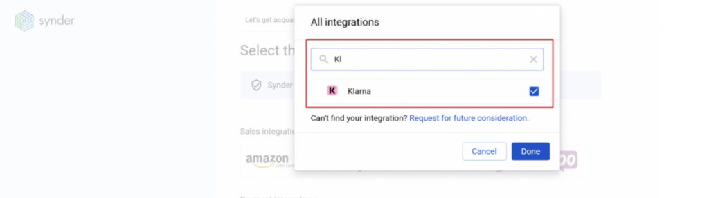 Connecting Klarna to Synder to Automatically sync Klarna Sales