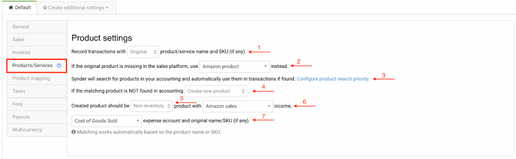 Customize your Synder settings for Amazon - Products
